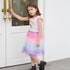 2022 European And American Style Girls Short Sleeve Dress Summer Cartoon Colored Yarn Princess Dress